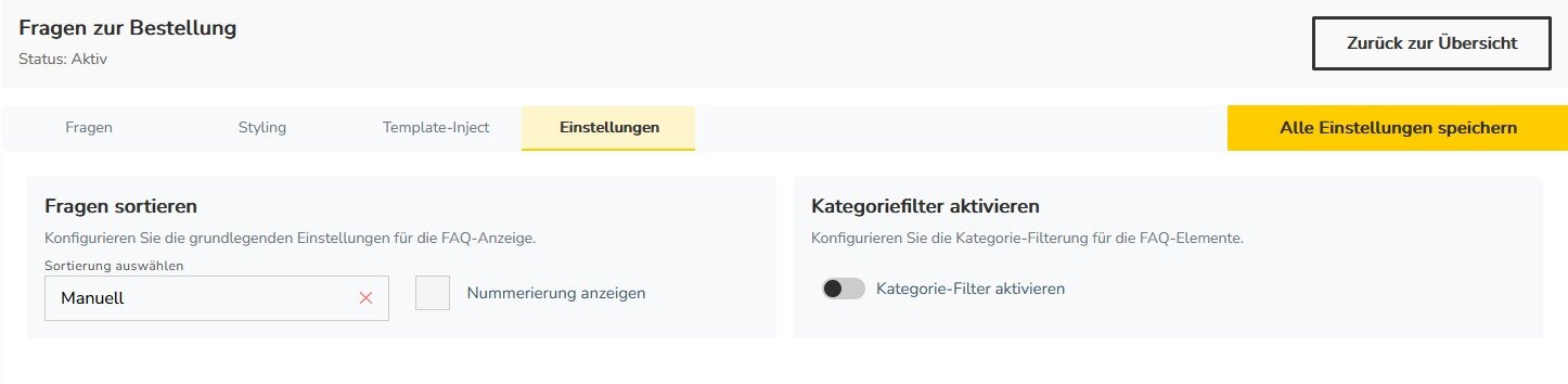 Sortierung der Fragen ändern 